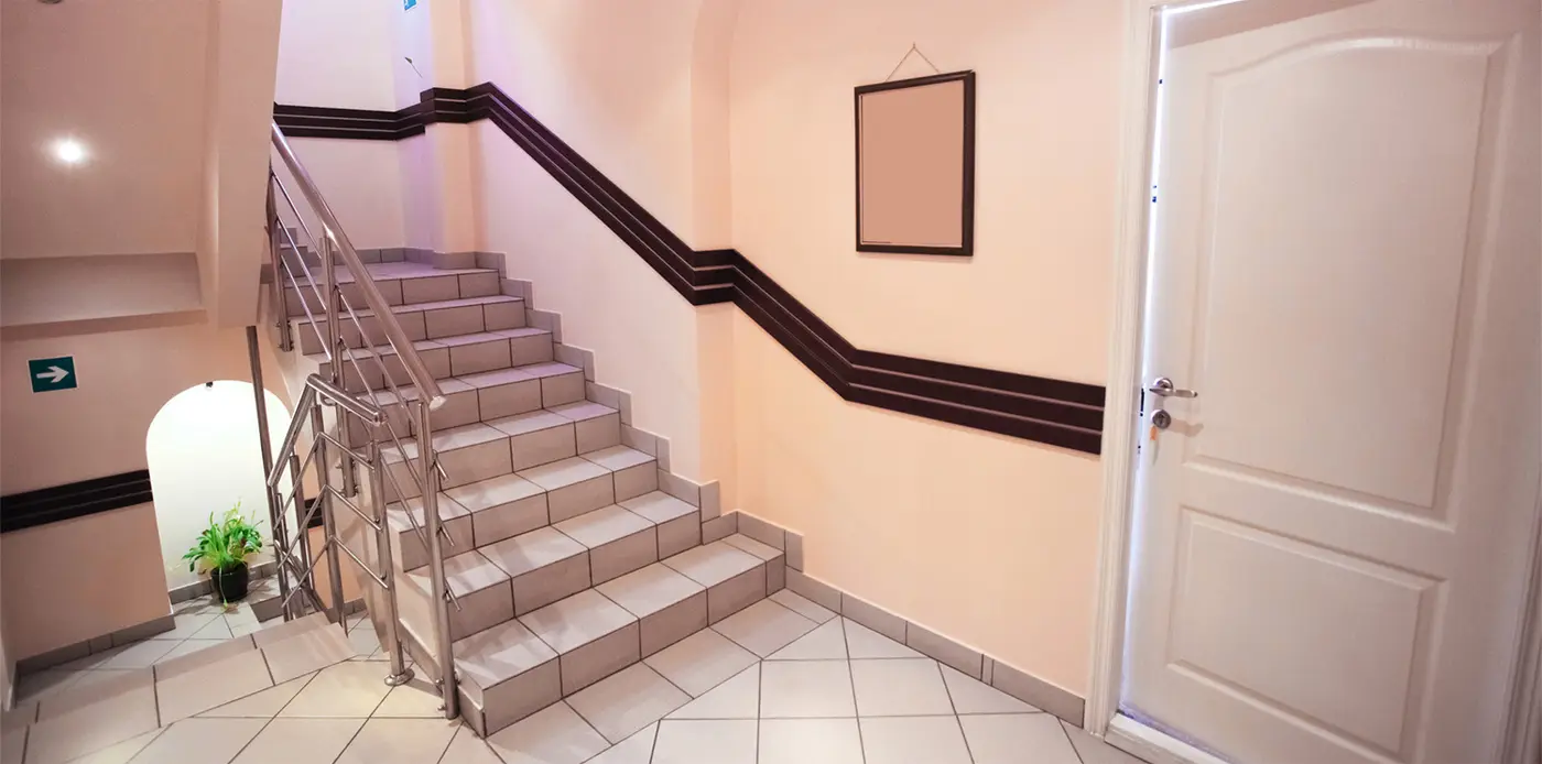 stairwell of a mansion